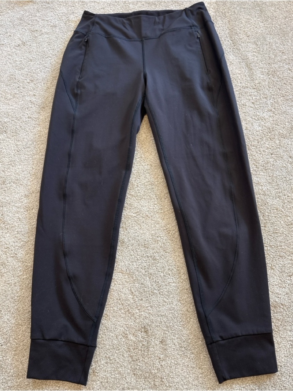 Athleta Rainier Joggers Med Tall Black Performance Pants Zip Pocket Activewear